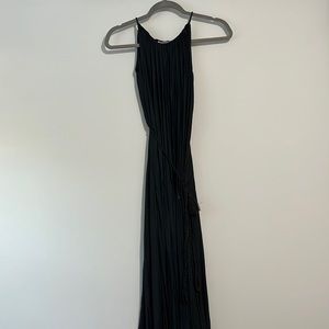 Dark Navy Satin Maxi